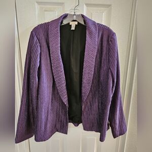 Chico's Dark Purple Blazer Jacket - Polyester - Size 2
